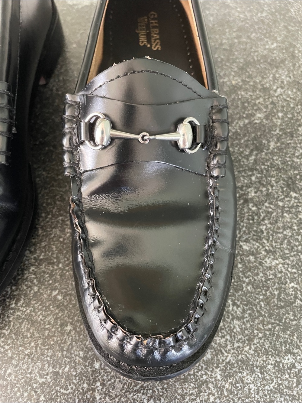 G.H. Bass Women’s Size 7 Black Leather Lianna Loafers Silver Horsebit 90s - Picture 5 of 15